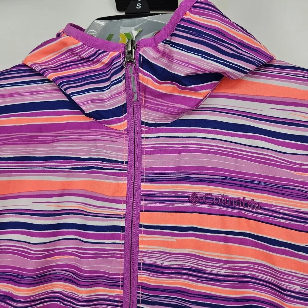 Columbia Jacket Girls XL 18 20 Pixel Grabber Lightweight Pink Striped‎ Outdoors